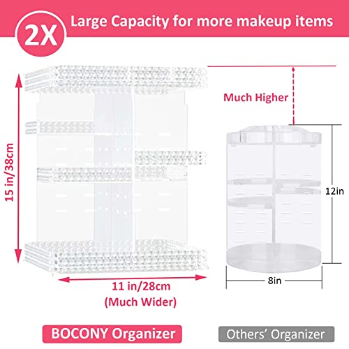 Organizador de maquillaje giratorio, vitrina de cosméticos d