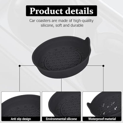 4 posavasos para automóvil, almohadillas de silicona antides