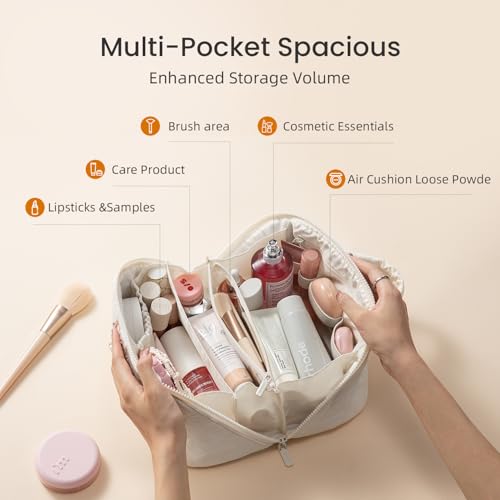 LOVEVOOK Bolsa de maquillaje de viaje de gran capacidad, 2 p