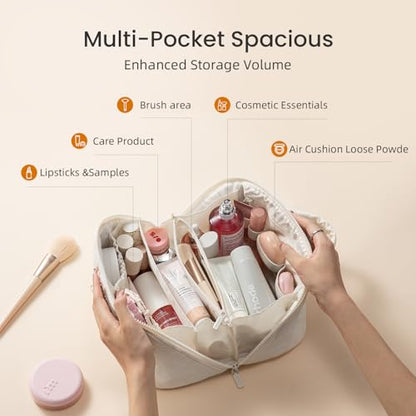 LOVEVOOK Bolsa de maquillaje de viaje de gran capacidad, 2 p