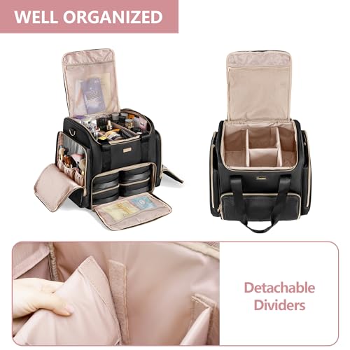 Estuche de maquillaje con ruedas con 4 bolsas extraíbles, es