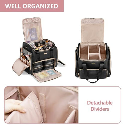 Estuche de maquillaje con ruedas con 4 bolsas extraíbles, es