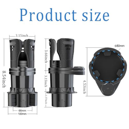 Extensor multifuncional para portavasos de automóvil, doble