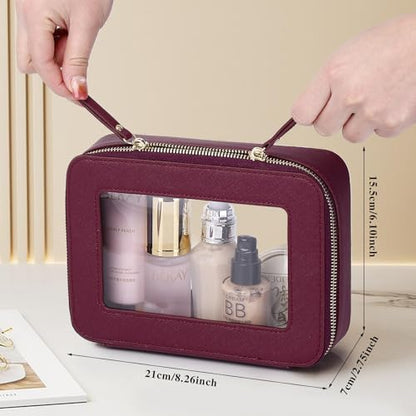 Bolsa de maquillaje transparente pequeña para cosméticos y a