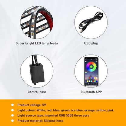 Luces interiores LED para automóvil, RGB 48 LED multicolor,