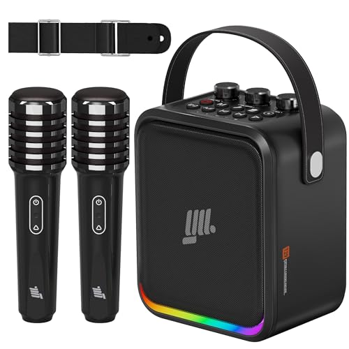 YLL Máquina portátil de karaoke Bluetooth: altavoz potente d