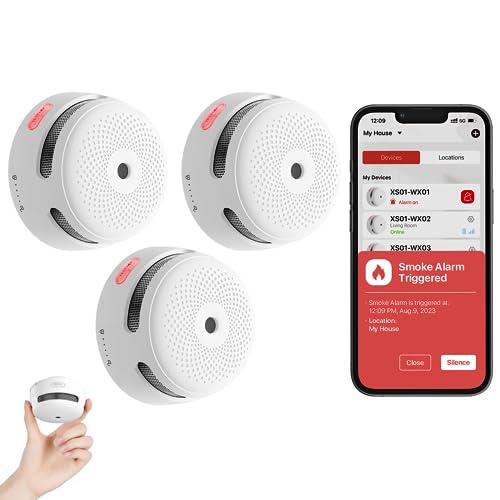 X-Sense Detector de humo inteligente con batería reemplazabl