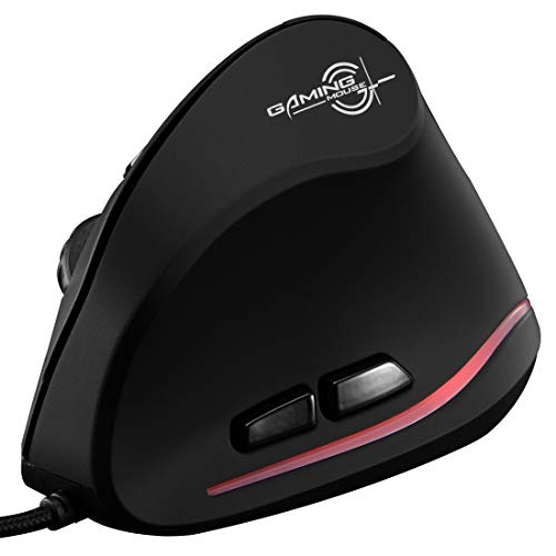 ZLOT Ratón vertical con cable, diseño ergonómico USB LED rat