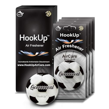 Hookup - Ambientador de coche de fútbol – Paquete de 4 – Aro