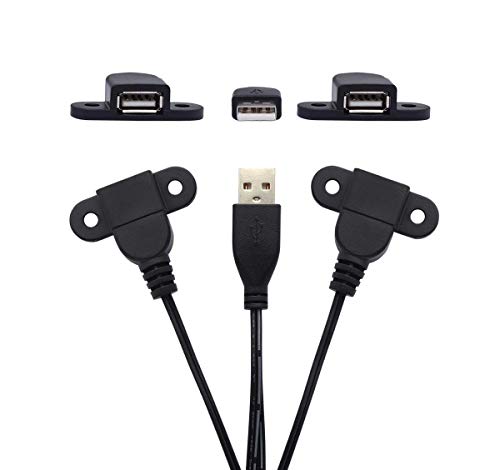 Cable de extensión de carga USB 2.0 macho a doble hembra, me