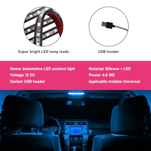 Tira de 24 luces led RGB para auto, luces neón para atmósfer