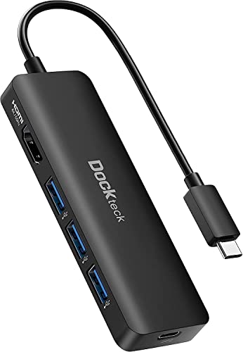 USB C HUB 4K 60Hz, adaptador multipuerto dockteck USB-C 5 en