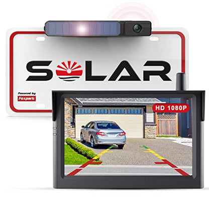 Cámara solar inalámbrica de respaldo con monitor 1080P de 5
