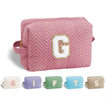 YOOLIFE Bolsas de cosméticos con inicial para maquillaje, pa