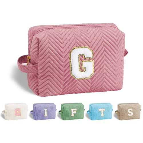 YOOLIFE Bolsas de cosméticos con inicial para maquillaje, pa