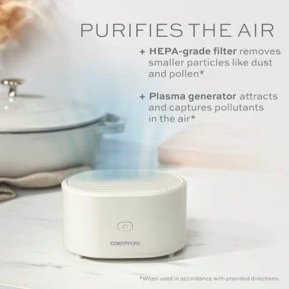 Conair Purificador de aire pequeño portátil, recargable, sin
