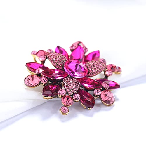 YOQUCOL Broche con forma de flor de diamantes de imitación d