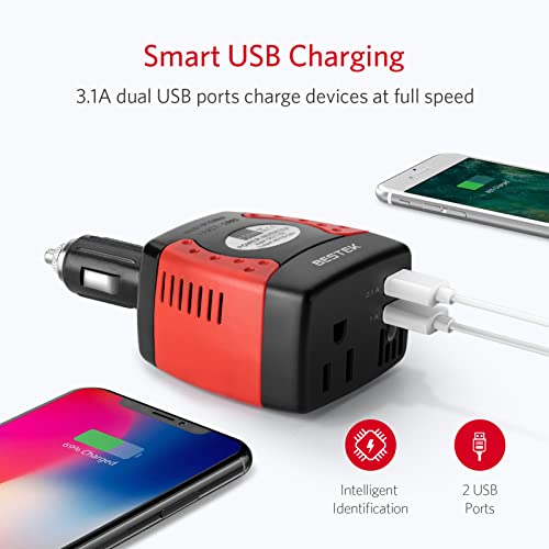 BESTEK Inversor de corriente de 150 W, convertidor de voltaj