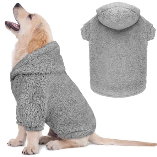 Sudadera con capucha para perros pequeños, suave forro polar