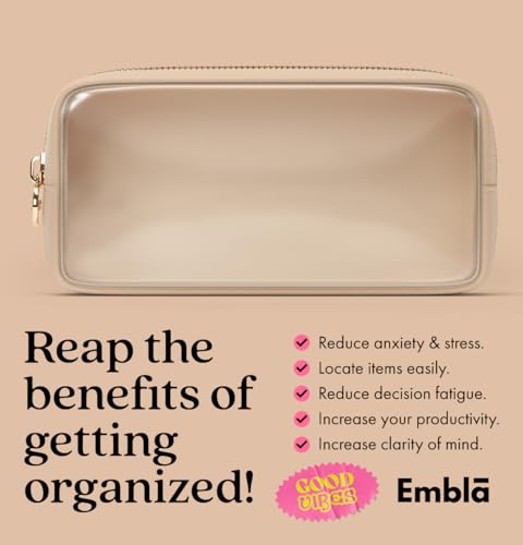 Embla Bolsa de maquillaje transparente para mujer con bolsa