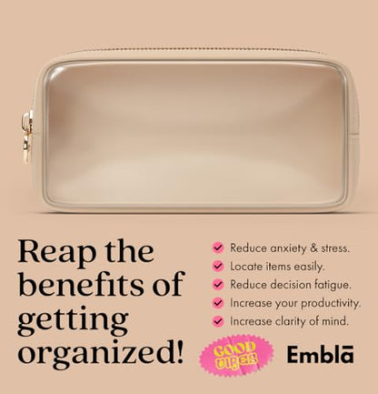 Embla Bolsa de maquillaje transparente para mujer con bolsa