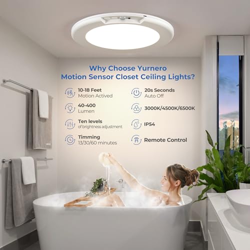 Yurnero Paquete de 2 luces recargables con sensor de movimie