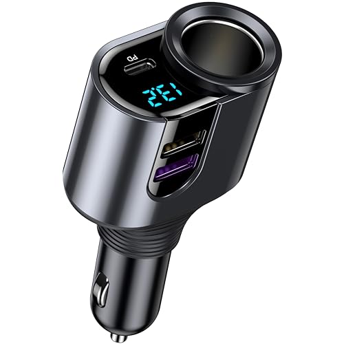LIHAN Cargador de coche USB C, adaptador para encendedor de