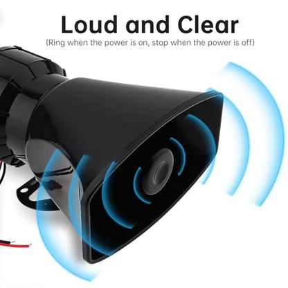 Cuerno de sirena de alarma con cable, DC 12 V 100 W sirena e