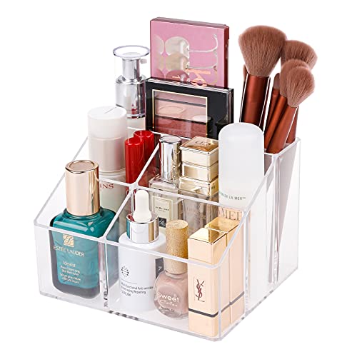 Yesesion Organizador de maquillaje transparente con 5 compar