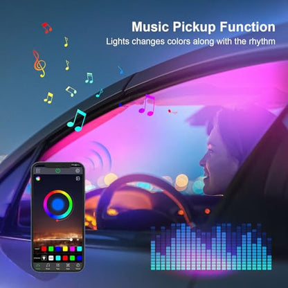 Luces LED acrílicas para automóvil, tira de luz RGB de 43.3