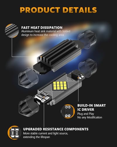 24 luces LED para interiores de automóvil, kit de bombillas