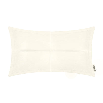 BRAWARM Funda de almohada de piel sintética color crema de 1