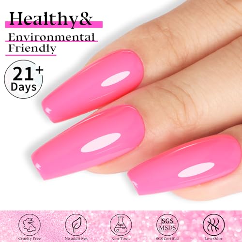 Esmalte de uñas de gel rosa intenso, 0.51 onzas líquidas par