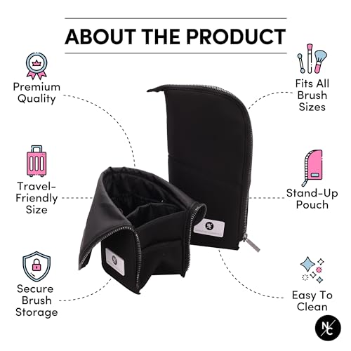 Bolsa de cepillo de maquillaje plegable de pie para artistas