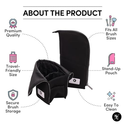 Bolsa de cepillo de maquillaje plegable de pie para artistas