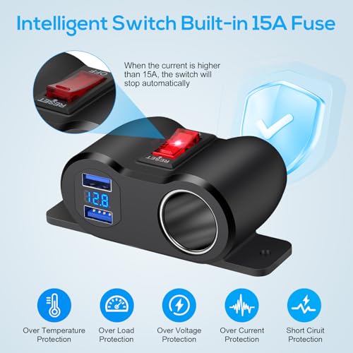 Linkstyle Divisor de enchufe para encendedor de cigarrillos
