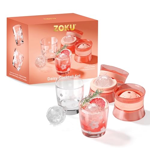 ZOKU Daisy - Juego de cóctel con 2 moldes grandes para cubit