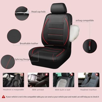 CAR PASS - Fundas para asiento universal., Negro y rojo