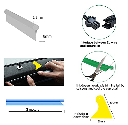 MaxLax - Cable electroluminiscente neón 12V con pestaña de 1