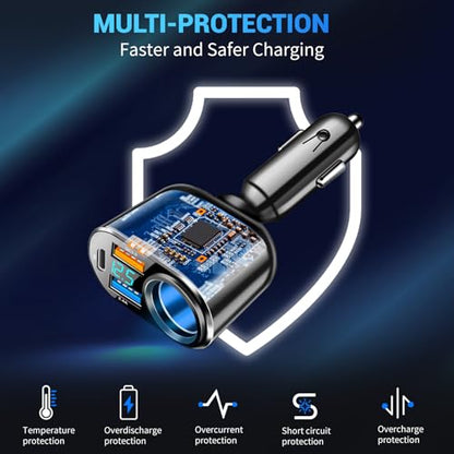 Cargador de coche USB C, PD 30 W tipo C cargador rápido USB