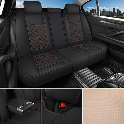 Funda de asiento de coche de ajuste universal (negro rojo, j