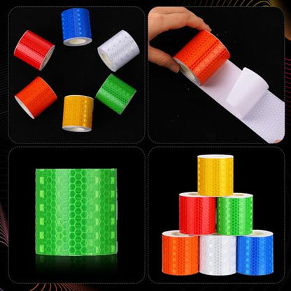 Zonon 6 rollos de cintas reflectantes de 6 colores, cinta re