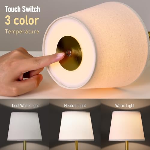 Oneach Juego de 2 lámparas de mesa LED inalámbricas de 16 pu