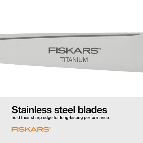 Tijeras de titanio de Fiskars, de 8 pulgadas, agarre suave,