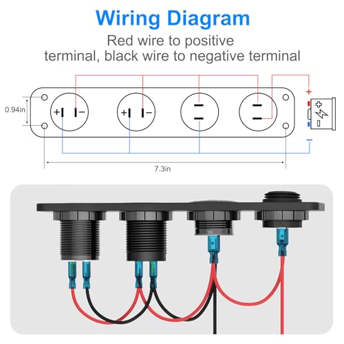 4 en 1-12V USB Outlet RV Accesorios Enchufe de Panel de Inte