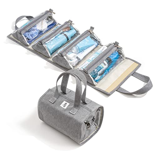 Bolsa de maquillaje enrollable colgante, kit de artículos de