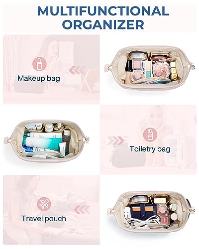 BAGSMART Bolsa de maquillaje de viaje, bolsa de maquillaje a