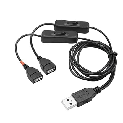 YACSEJAO Divisor USB con interruptor USB A 2.0 macho a doble