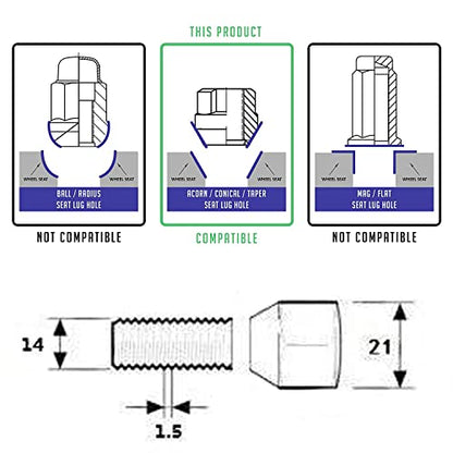 KIKIMO Cerraduras de rueda para Tesla para el modelo S/3/X/Y