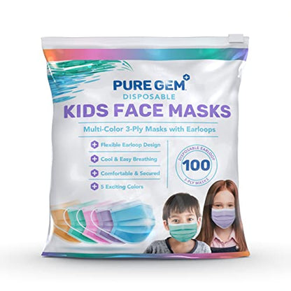 [Paquete de 100] Mascarillas desechables de 3 capas para niñ